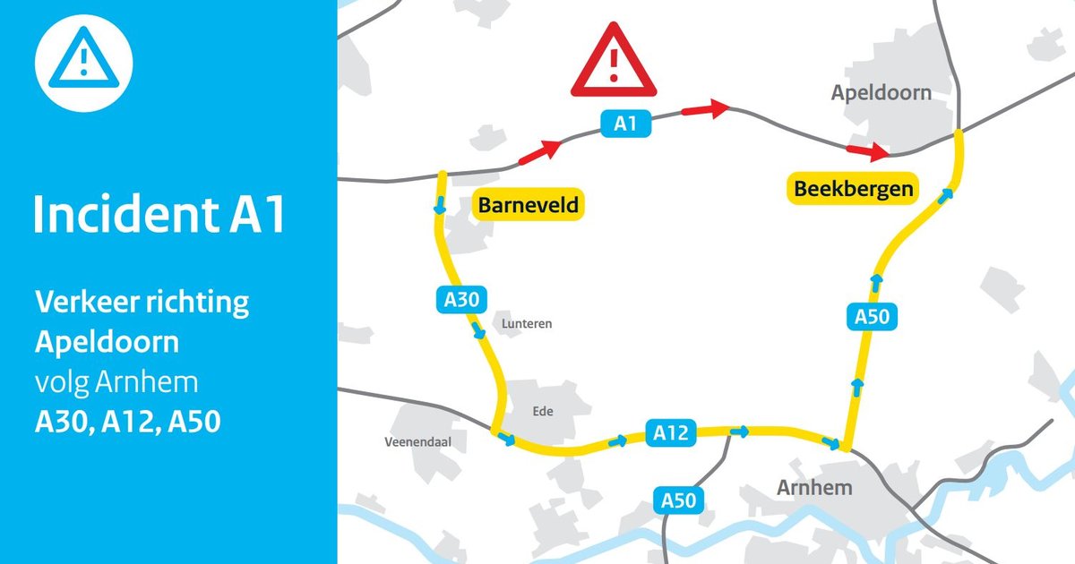 A1 bij Hoenderloo dicht na meerdere ongevallen