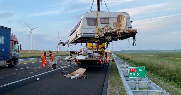 A6 dicht tussen Lelystad-Noord en Swifterbant door ongeluk met meerdere voertuigen