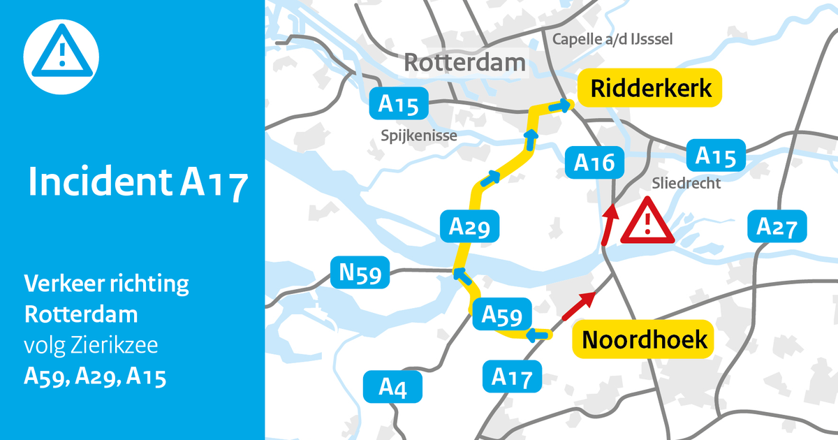 A17 bij Moerdijk dicht door ongeval met meerdere vrachtwagens