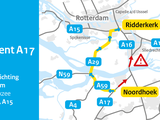 A17 bij Moerdijk dicht door ongeval met meerdere vrachtwagens