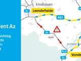 Fileleed door ongeval op A2 bij Valkenswaard