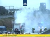 Roertunnel richting Maasbracht dicht wegens brandend voertuig
