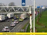A4 dicht bij de Beneluxtunnel na ongeval vrachtwagen