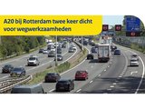 De A20 bij Rotterdam-Noord deze zomer twee keer 2 weken dicht